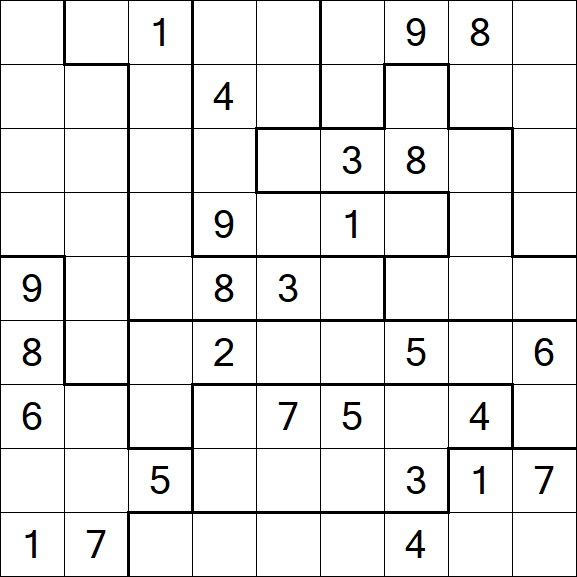 Jigsaw Sudoku - Hard
