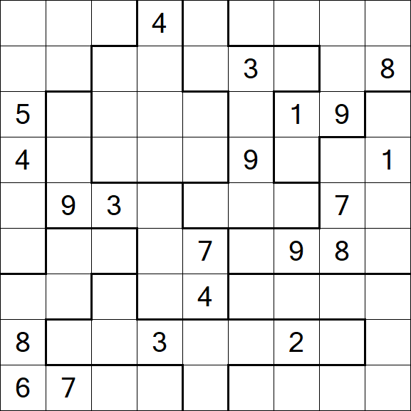 Jigsaw Sudoku - Hard