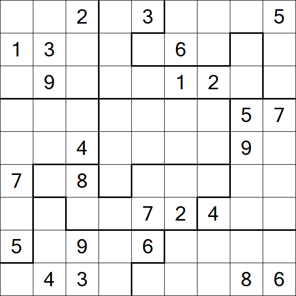 Jigsaw Sudoku - Hard