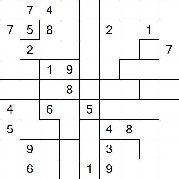 Jigsaw Sudoku - Hard