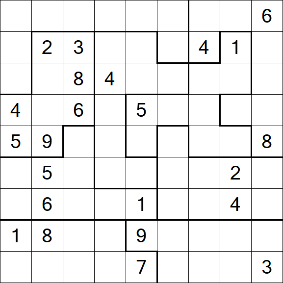 Jigsaw Sudoku - Hard