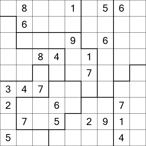 Jigsaw Sudoku - Hard