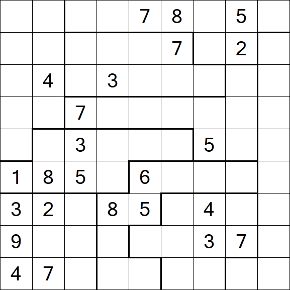 Jigsaw Sudoku - Hard