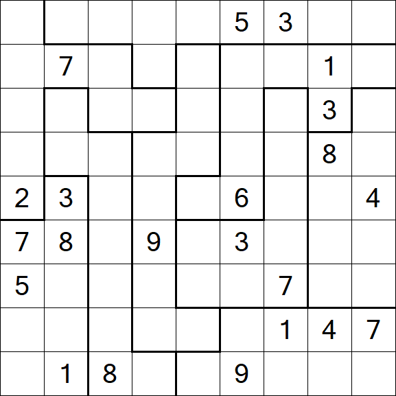 Jigsaw Sudoku - Hard