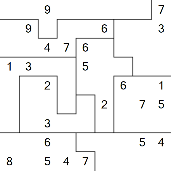 Jigsaw Sudoku - Hard