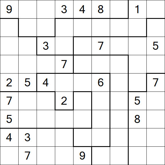 Jigsaw Sudoku - Hard