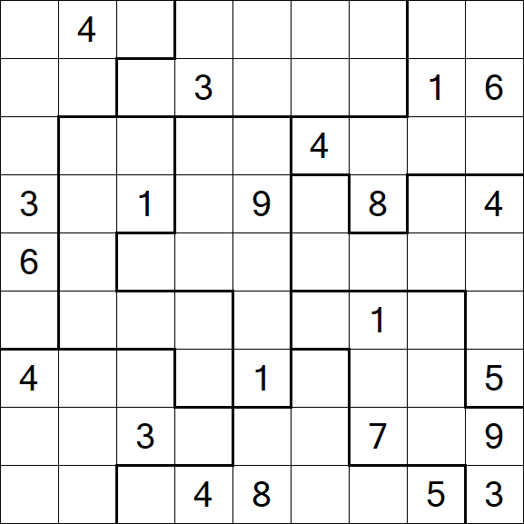 Jigsaw Sudoku - Difficile