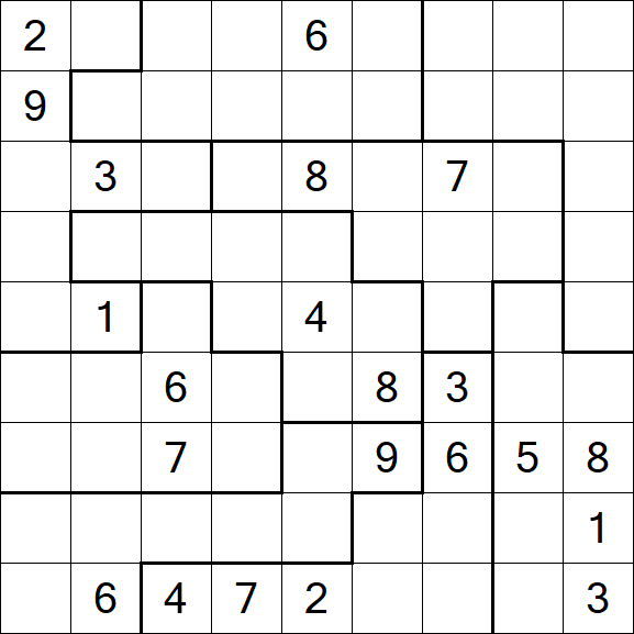 Jigsaw Sudoku - Difficile