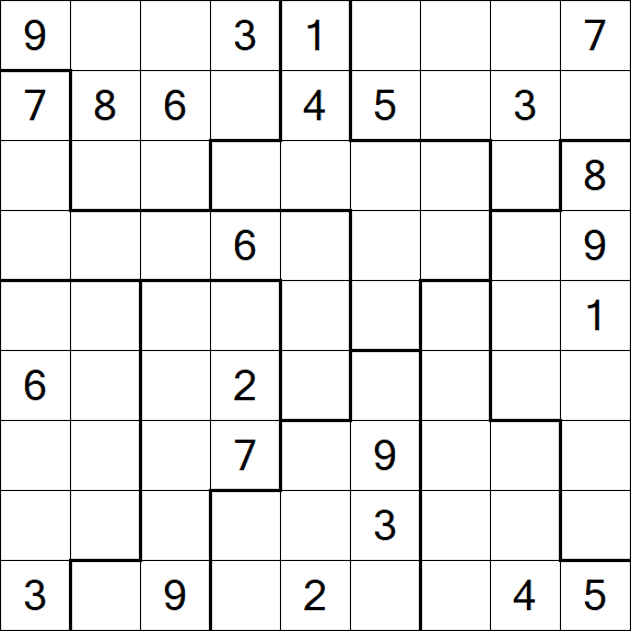 Jigsaw Sudoku - Difficile