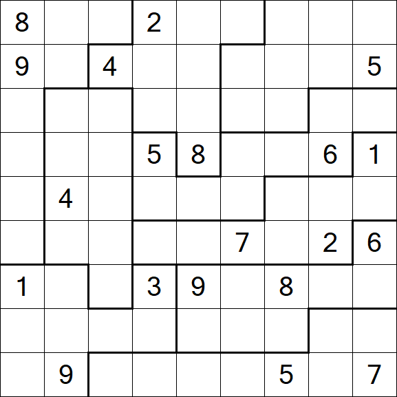 Jigsaw Sudoku - Difficile