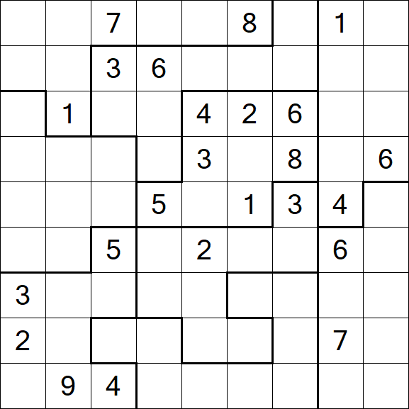 Jigsaw Sudoku - Difficile
