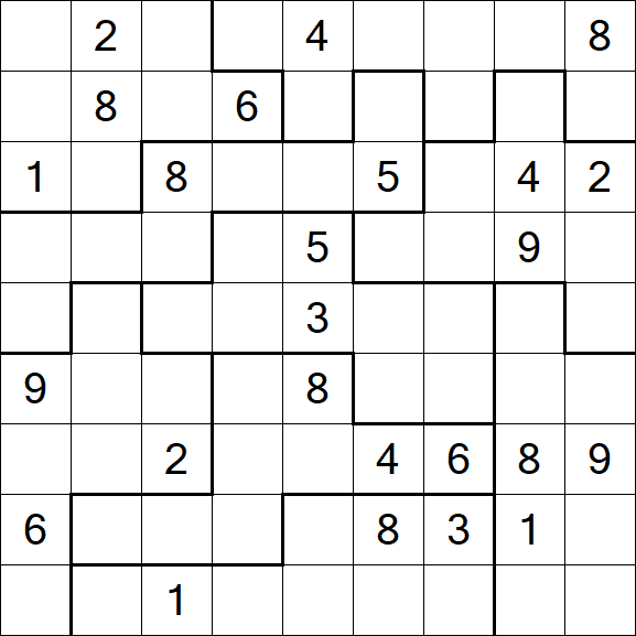 Jigsaw Sudoku - Difficile