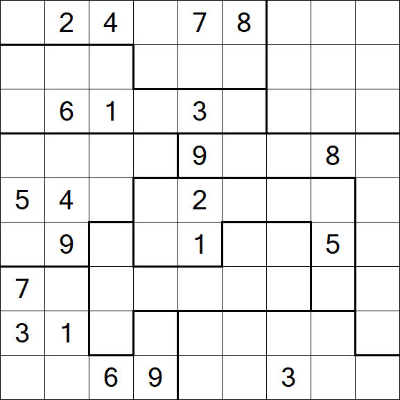 Jigsaw Sudoku - Hard