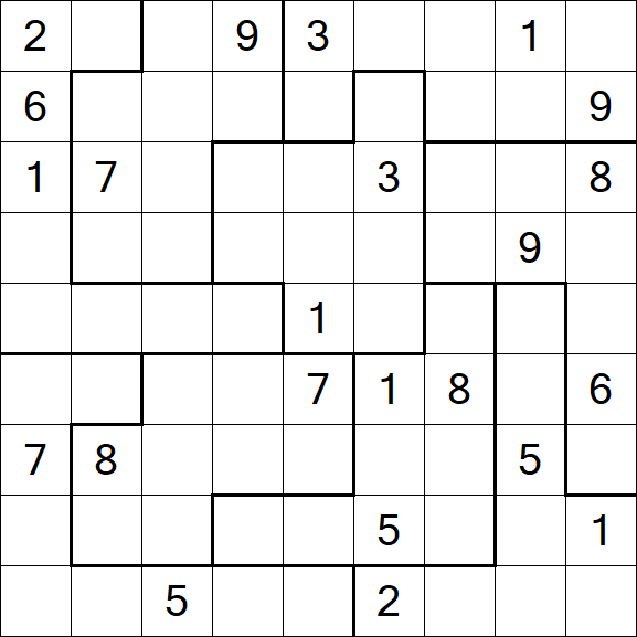 Jigsaw Sudoku - Difficile