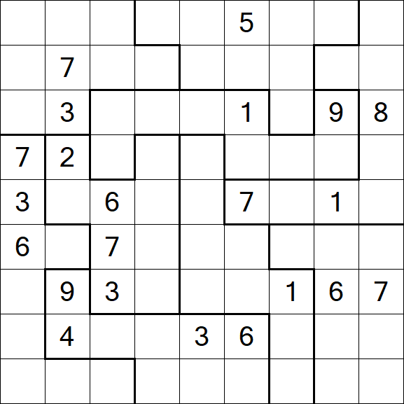 Jigsaw Sudoku - Difficile