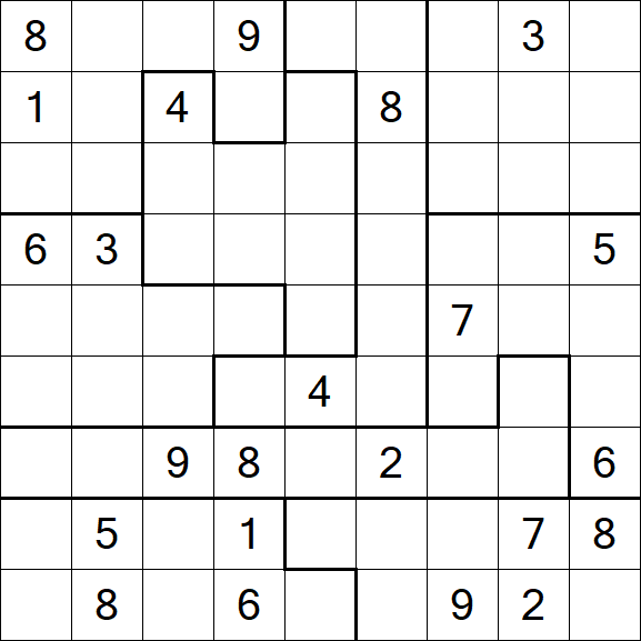 Jigsaw Sudoku - Difficile