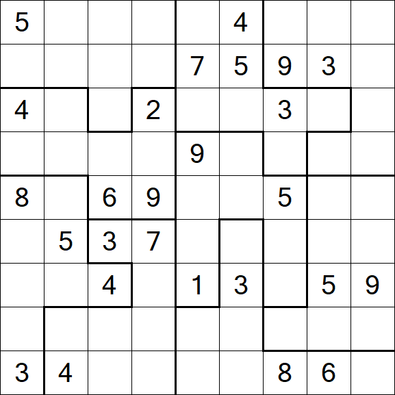 Jigsaw Sudoku - Difficile