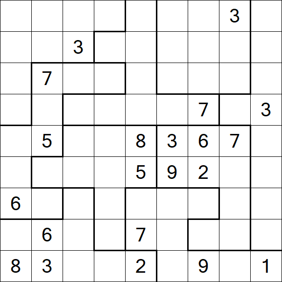 Jigsaw Sudoku - Difficile