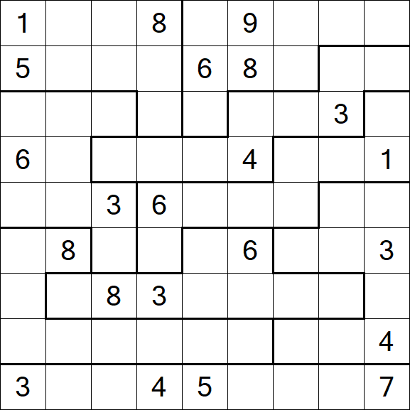 Jigsaw Sudoku - Difficile