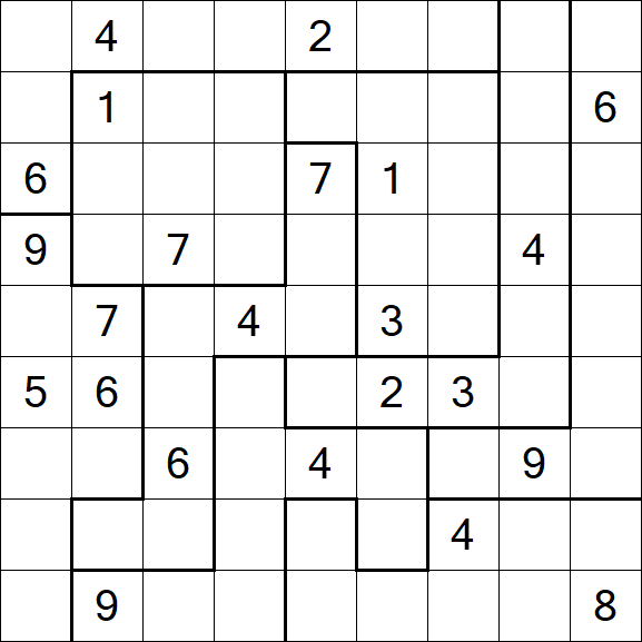 Jigsaw Sudoku - Difficile