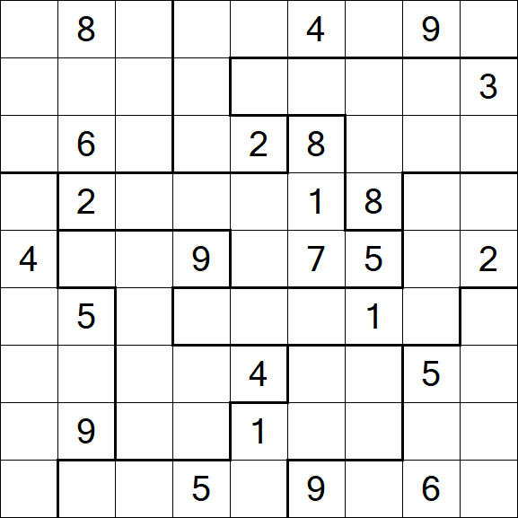 Jigsaw Sudoku - Difficile