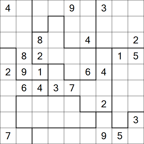 Jigsaw Sudoku - Difficile