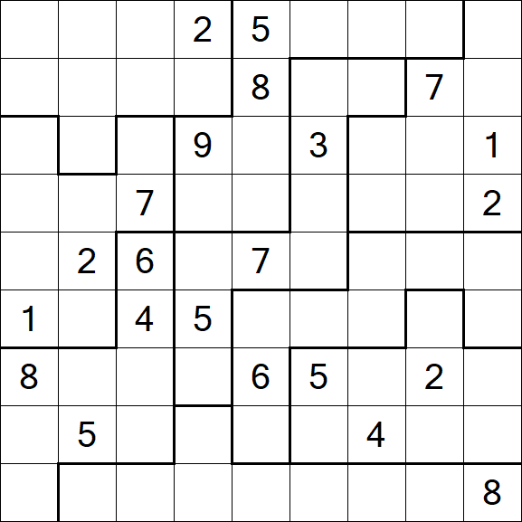 Jigsaw Sudoku - Difficile