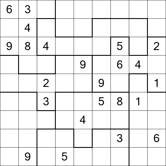 Jigsaw Sudoku - Difficile