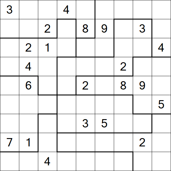 Jigsaw Sudoku - Difficile