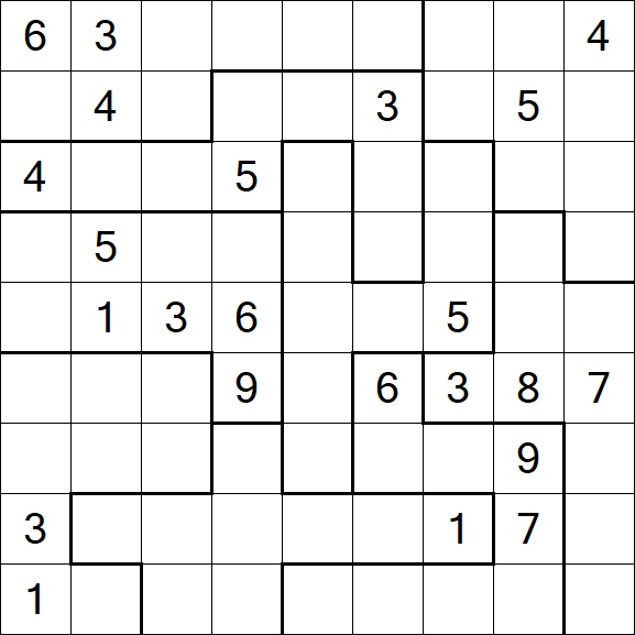 Jigsaw Sudoku - Difficile