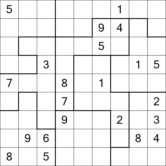 Jigsaw Sudoku - Difficile
