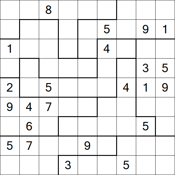 Jigsaw Sudoku - Difficile