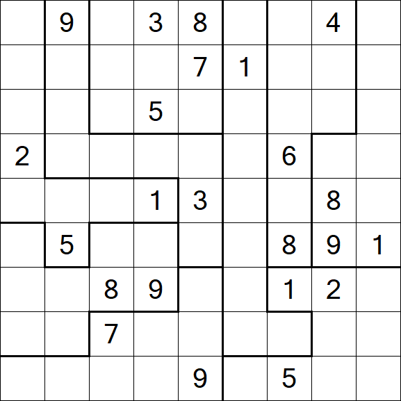 Jigsaw Sudoku - Difficile