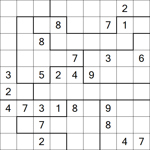 Jigsaw Sudoku - Difficile