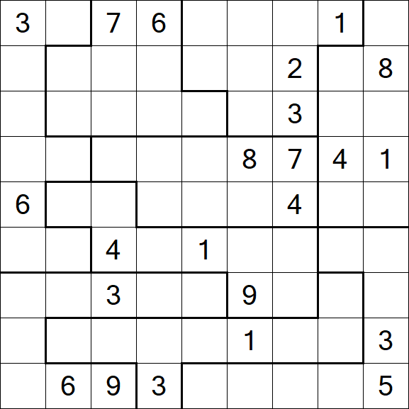 Jigsaw Sudoku - Difficile