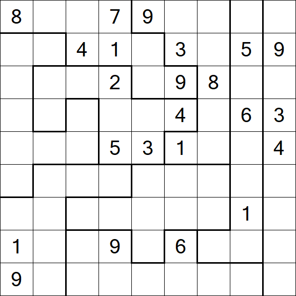 Jigsaw Sudoku - Difficile