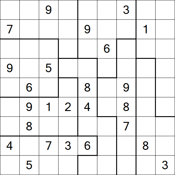 Jigsaw Sudoku - Difficile