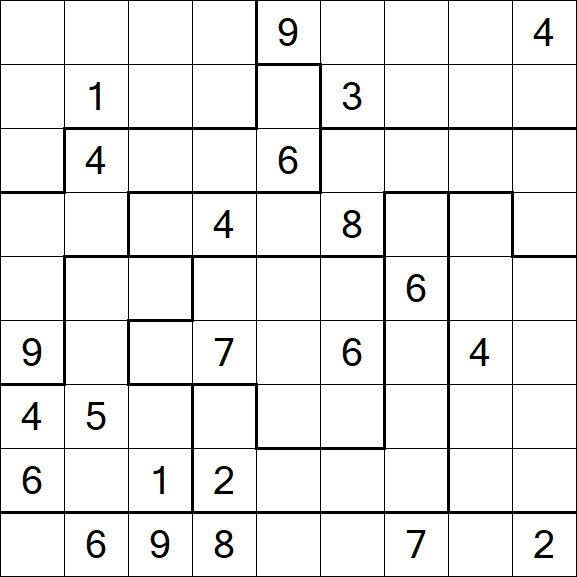 Jigsaw Sudoku - Difficile