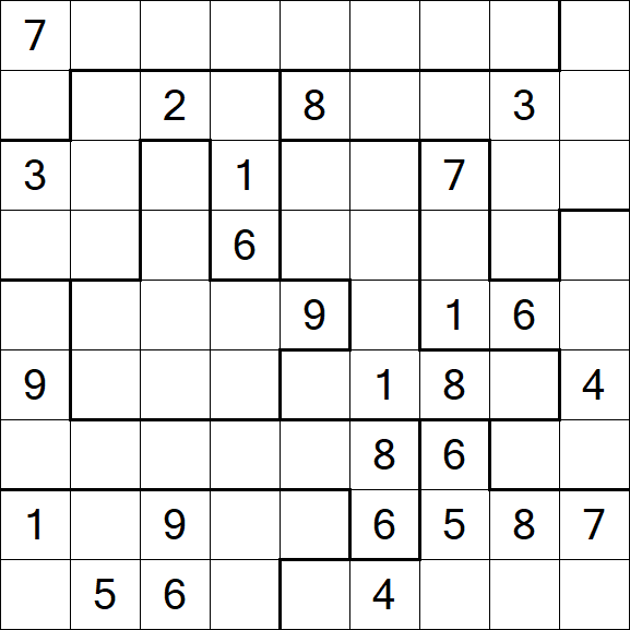 Jigsaw Sudoku - Difficile