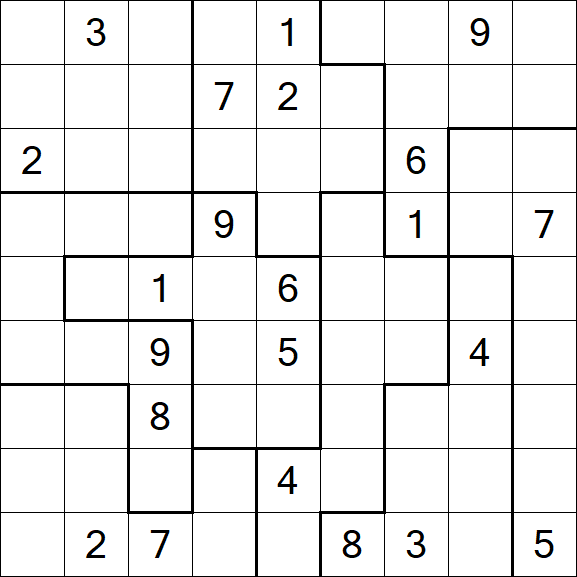 Jigsaw Sudoku - Difficile