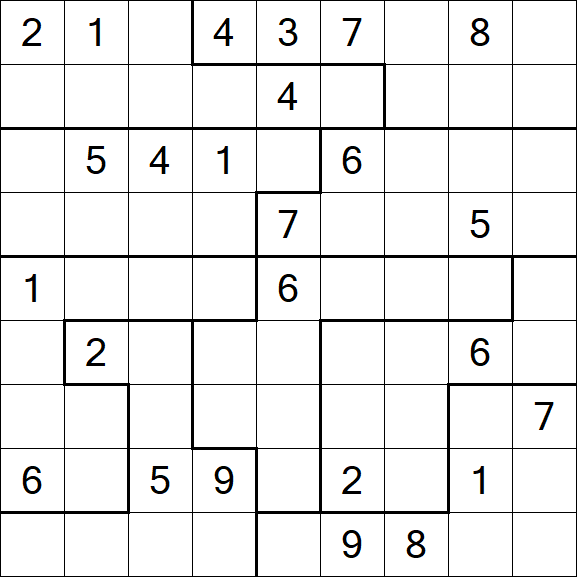 Jigsaw Sudoku - Difficile