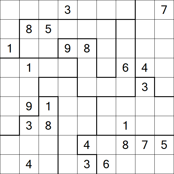 Jigsaw Sudoku - Difficile