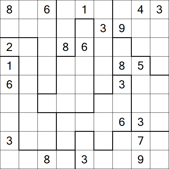 Jigsaw Sudoku - Difficile