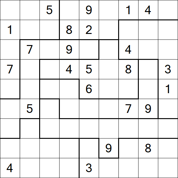 Jigsaw Sudoku - Difficile