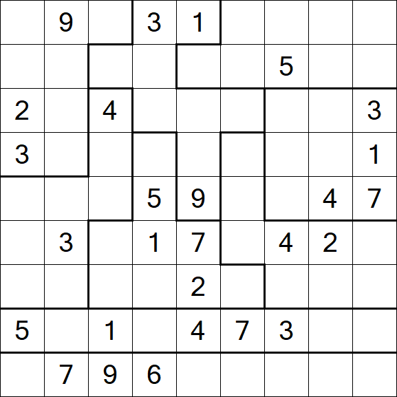 Jigsaw Sudoku - Difficile