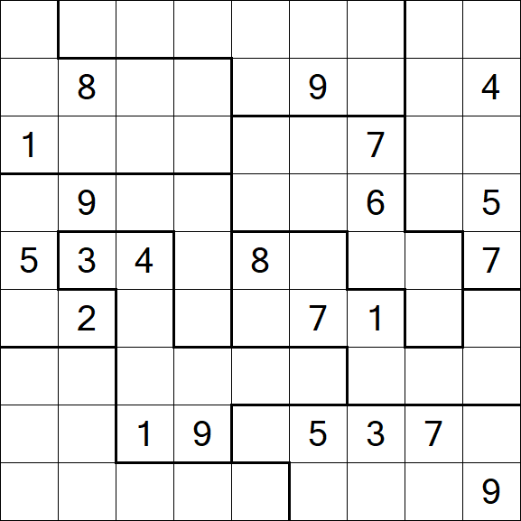 Jigsaw Sudoku - Difficile