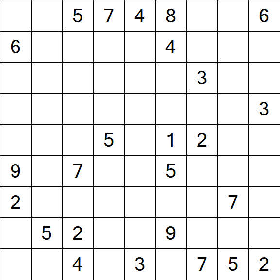 Jigsaw Sudoku - Difficile