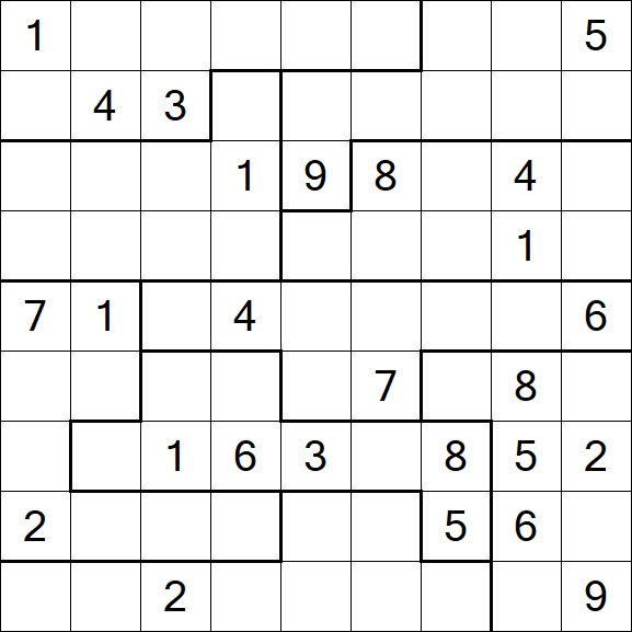 Jigsaw Sudoku - Difficile