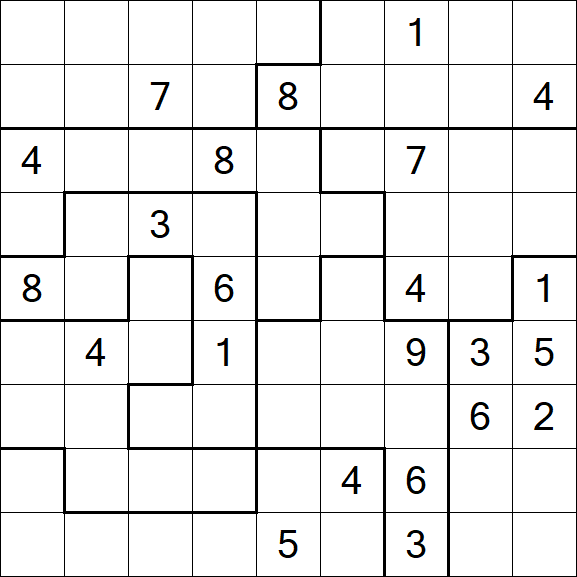 Jigsaw Sudoku - Difficile
