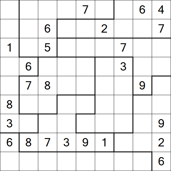 Jigsaw Sudoku - Difficile